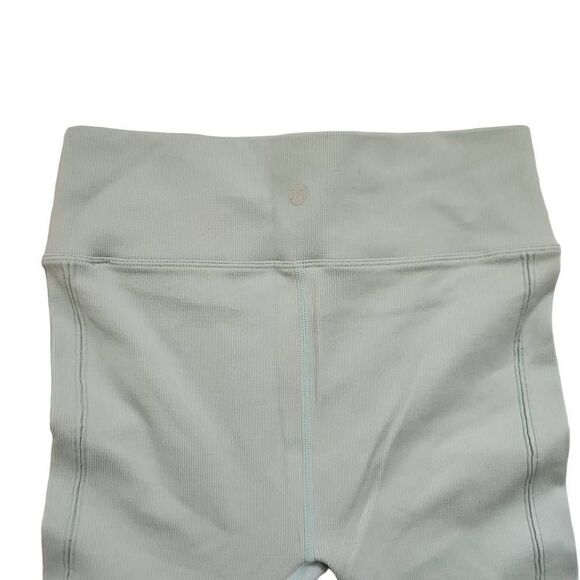 RBX Ladies Light Blue Ribbed Ruffle Bottom Leggings - Size Medium - Picture 5 of 7